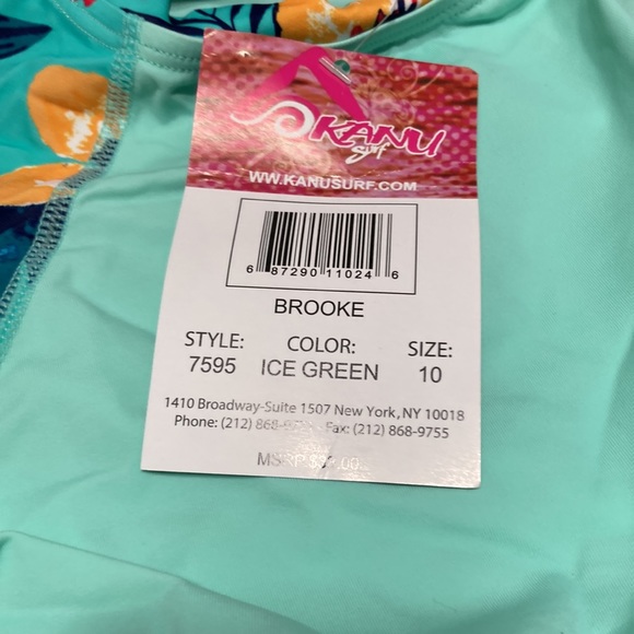 Kanu Surf Girls' Long Sleeve Rashguard UPF 50+ Two Piece Swim Set 10 - Picture 3 of 8